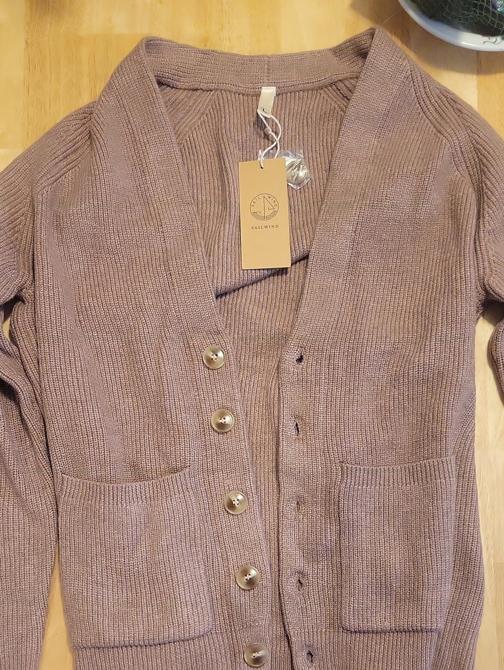 Women's Taupe Button-Front Knit Vest